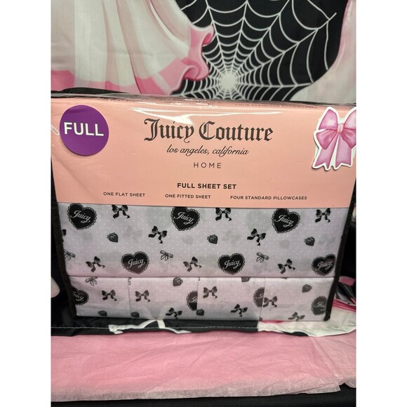 Juicy Couture Sheet Set-Bows and Hearts, Full - Picture 1 of 5